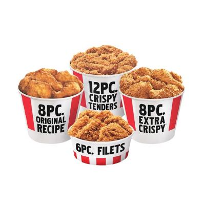 China Custom Logo Fried Chicken Disposable Paper Bucket Disposable Take Out Container With Lid for sale