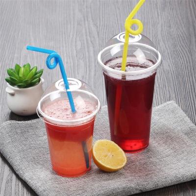 China Customized Size 100% Disposable Eco-friendly 12oz PET Plastic Cup With Dome Lids for sale