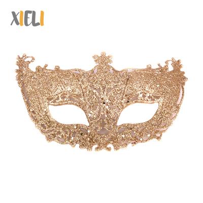 China Fashionale Halloween Decorations Gold Powder Fox Party Mask Cosplay Prop Holiday Supply Wholesale for sale