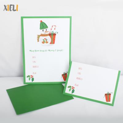 China December 10 Party PCs / Bag Snowman Holiday Letters Invitations Christmas Party Invitation Paper Card for sale