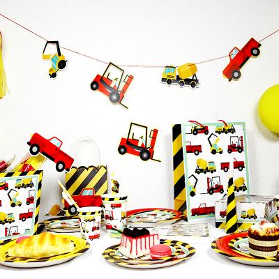 China Disposable Festival Tableware Holiday Tableware Building Theme Party Set Deep Plate Birthday Party Gift for sale