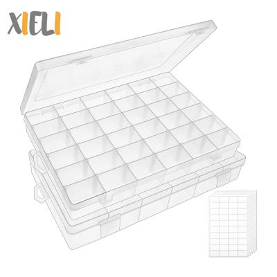 China Modern 36 Grids Clear Plastic Box Storage Container Craft Organization Box For Beads Art DIY Jewelry Fishing Tackle for sale