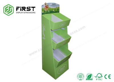 China Carton Floor POP Cardboard Paper Shelf Display Stand Custom Logo Printed for sale