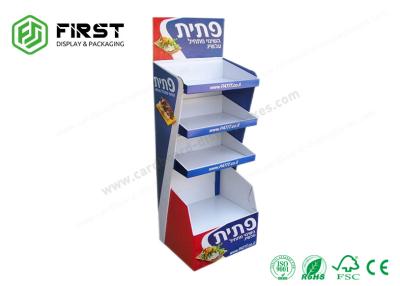 China Retail Eco Friendly Cardboard Floor Display Stand Custom 4 Color Printing Paper Stand for sale