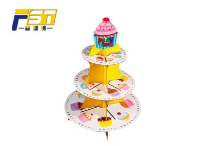 China Durable Corrugated Paper Cardboard Cake Display , Light Cardboard Tiered Cake Stand for sale