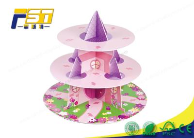 China Durable Cardboard Three Tier Cake Stand , Cardboard Cupcake Display Stands for sale