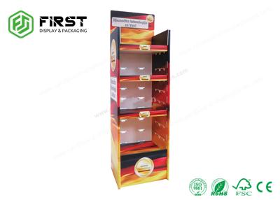 China Supermarket Promotional Folable Paper Cardboard Floor Display Shelf With Custom Logo for sale