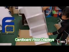 custom logo printed recyclable cardboard pop paper floor display for promotion