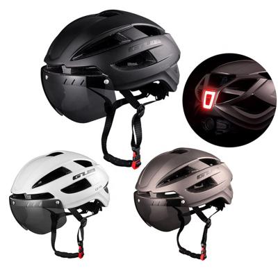 China New ABS+PC Cycling Helmet With LED Light Rechargeable USB MTB Road Bike Intergrally-molded Safety Helmet XXL 58-65CM for sale