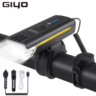 China Alloy Bicycle Front Light With Horn USB MTB Road Bike Headlight Aluminum Rechargeable Flashlight Waterproof LED Lamp Lantern Bright 1200mAh for sale