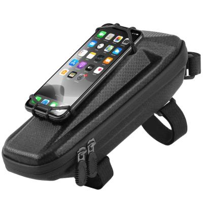 China Bag+360Â rainproof; ° Multifunctional Rotation Phone Holder Bicycle Bag With Phone Holder Front Frame Top Tube Bag Waterproof MTB Bike Bag Recycling Accessories for sale