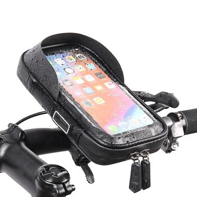 China Front Frame Bicycle Top Tube Handlebar Cell Cell Phone Rainproof Bag 7 Inch Touch Screen Case Recycling Accessories for sale