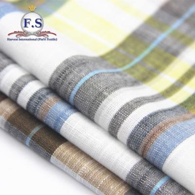 China Plaid Fashion Trend Cotton Blend Eco Friendly Canvas Fabric For Mens Shirts for sale