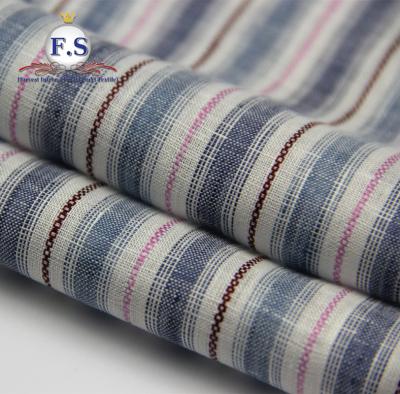 China OEM service of plain striped linen fabric in china for sale