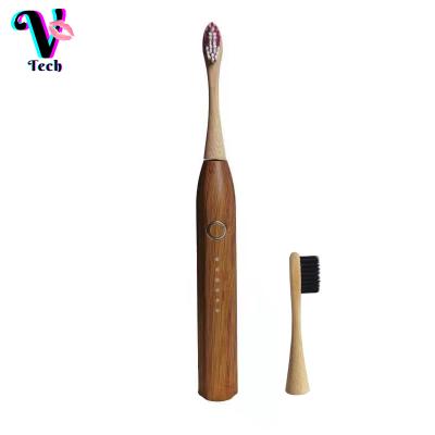 China 2021 Eco-friendly Sonic Wireless Tooth Brush Bamboo Toothbrush Battery Operated Ultrasonic Toothbrushes With Package for sale