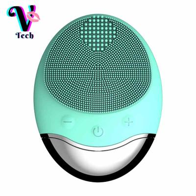 China Home Use Bamboo Silicone DEEP CLEANSING Facial Cleansing Brush Custom Portable Electric Sonic Facial Cleansing Brush for sale