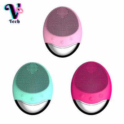 China DEEP CLEANING Commercial and Home Use Electronic Silicon Brush Face Cleaner Beauty Facial Massager Facial Cleansing Brush for sale