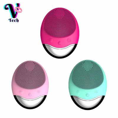 China DEEP CLEANING Radio Charging Facial Massager Commercial Use Custom Portable Electronic Vibrating Cleaning Sweep Waterproof for sale