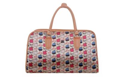 China Cute apple pattern water proof cloth travel bags travel suitcase with zipper for sale