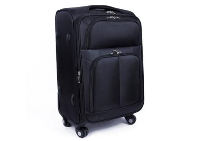 China Polyester material EVA trolley case lightweight suitcases on wheels and expandable zipper for sale