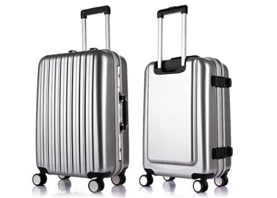 China PC film ABS sturdy luggage sets with 4pcs 360 degree rotating wheels and aluminium trolley for sale