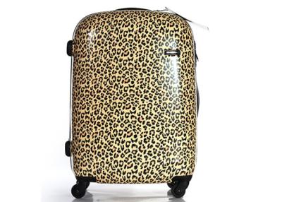 China Business airport ABS , PC leopard print suitcases light carry on luggage with wheels for sale