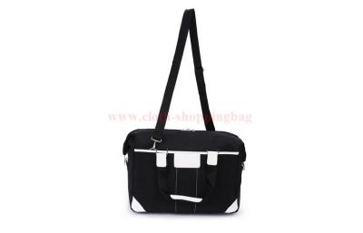 China Black lightweight cloth luggage duffel travel bags with long shoulder strap for sale