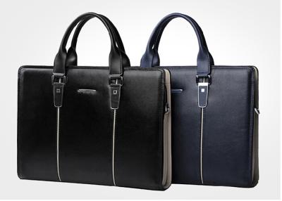 China Leather Mens Business Briefcase Satchel Handbag with durable shoulder belt for sale