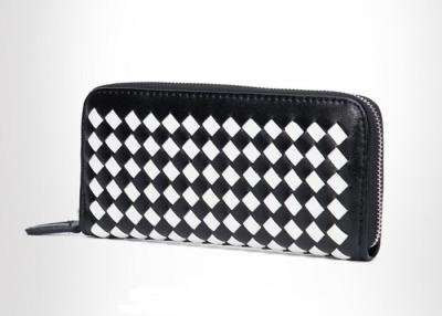 China Hand woven PU leather girls wallets and purses with smooth steel teeth zipper for sale