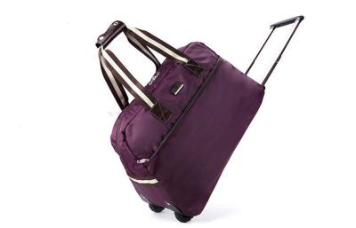 China Purple businessman cloth travel bags with two straps , trolley luggage bag for sale