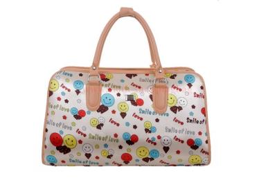 China Large oxford fabric cloth travel bags for student , funny smile face pattern for sale