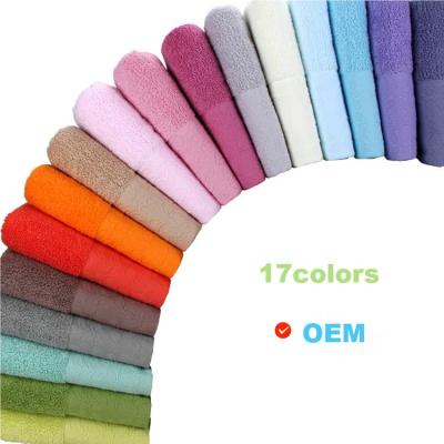 China 100% Custom Made Towel Logo Hand Face Bath Wash Embroidery Low Moq Cotton Multi Color Cotton Gym Fitness Spa Salon Use Wholesale Child Safe Towel for sale