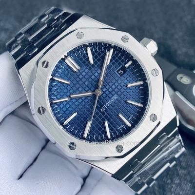 China Hot Selling Luxury Oak Day/Date Watch For Men Automatic Mechanical Movement Dial Watch 15400 Stainless Steel Mens Watches Blue Series for sale