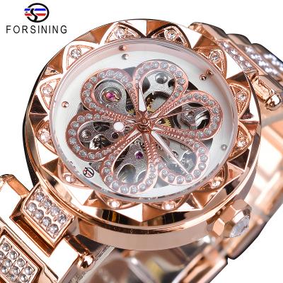 China Forsining Fashion Women Day/Date Watch Top Brand Diamond Female Wristwatch Automatic Machanical Watches Waterproof Luminous Hands Clock for sale