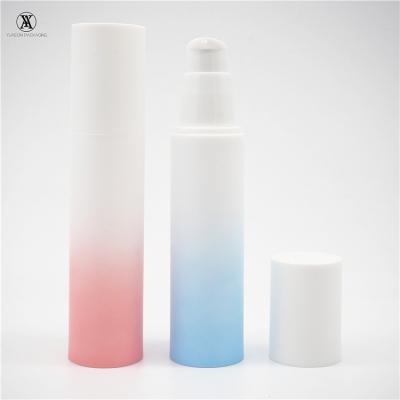 China Airless Body Lotion Injection Bottle 30Ml PP Spray Flat Shoulder Pink Top Pump Bottles 15Ml Matte Mist 50Ml Matt White for sale