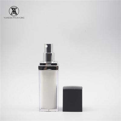 China Double Wall 30ml Double Wall Body Lotion Square Lotion Pump Luxury Cosmetic Acrylic Square Bottle Airless Bottle for sale