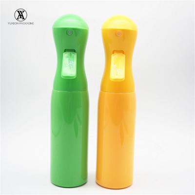 China New Design 330ml Plastic Hair Stylist Hair Spray Continuous Spray Bottle With Mist Sprayer for sale