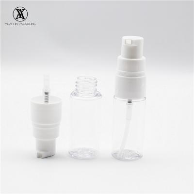 China 30ml 50ml Pet Cosmetics Liquid Empty Size Pet Travel Clear Mini Size Facial Detergent Cosmetics Plastic Foam Pump Bottle for sale