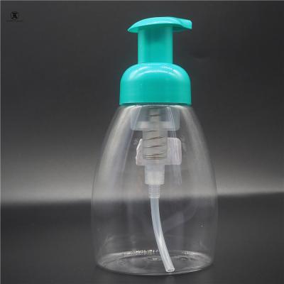 China Hot Selling 250ml Stylish Look Large Volume Portable Plastic Foaming Soap Pump Bottle Cosmetic Liquid Dispenser for sale