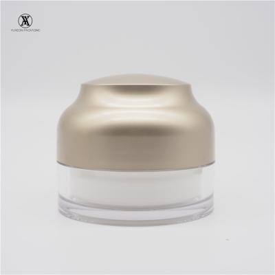 China Luxury Empty Acrylic Cream Body Lotion Container 50ml80ml100ml Double Wall Skin Care Cream Jar With Gold Lid for sale