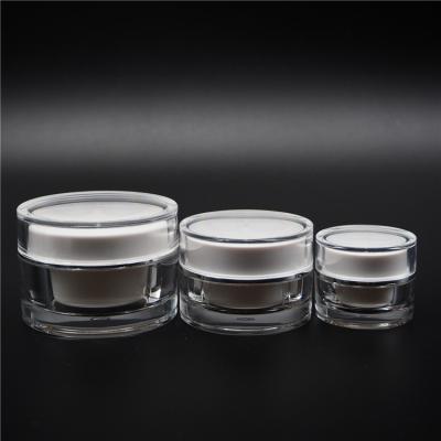 China Face Top Container Body Lotion Round Wall Round Shape Thick Acrylic Cosmetic Jar Luxury Empty Cosmetic Cream Premium Jar for sale