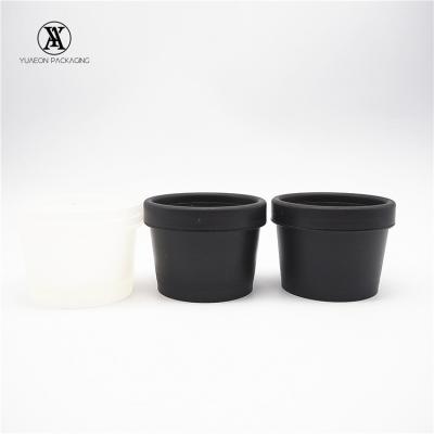 China Matte Black 50ml 100ml Plastic Hair Body Lotion Jar Wholesale Empty Cream Tub With Screw Lids for sale