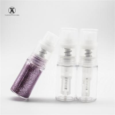 China 14ml Mini Dry Powder Pump Spray Cake Round Plastic Cocoa Powder Spray Bottle With Edible Glitter Spray for sale