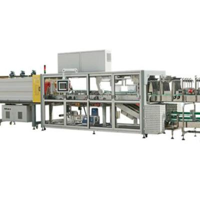 China Automatic Food Stretch Shrink Wrapping Packing Machine With Carton Tray For Boxes Filling Line for sale