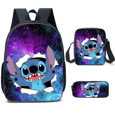 China New Kids School Bookbags Waterproof Cardboard Printing 3pcs Set For Kids Travel Backpack Shoulder Bag Double for sale