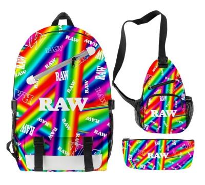 China Hot Selling 3set Waterproof Backpack Custom Logo Printing Laptop Bags Travel Shoulder Bag Book Backpack for sale