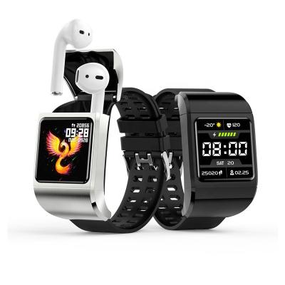 China Full Touch Screen Metal CNC Texture 2 in 1 Sport Smart Watch with BT Earbuds TWS Wireless Headphones for sale