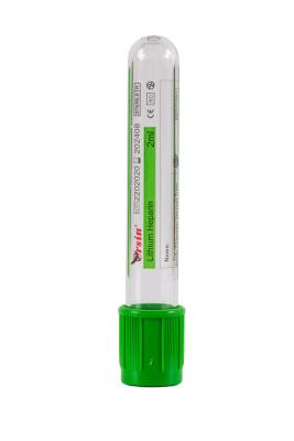 China 1ml 2ml Green Top Lithium Heparin Tube Heparin LH Plasma Serum Heparin Blood Tube for sale