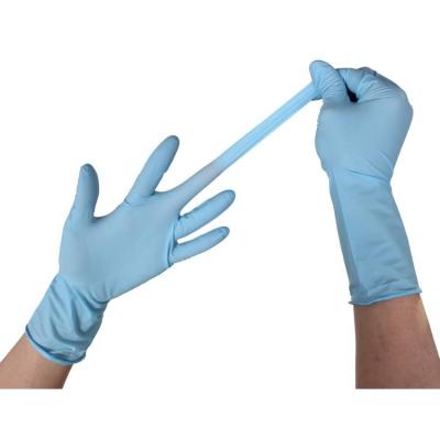 China Wholesale High Quality Blue Nitrile 12 Inch Disposable Nitrile Medical Gloves Powder Free for sale