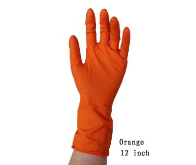 China Nitrile Factory Outlet 12inches Disposable Medical Powder Free Gloves Orange Nitrile Examination Gloves for sale